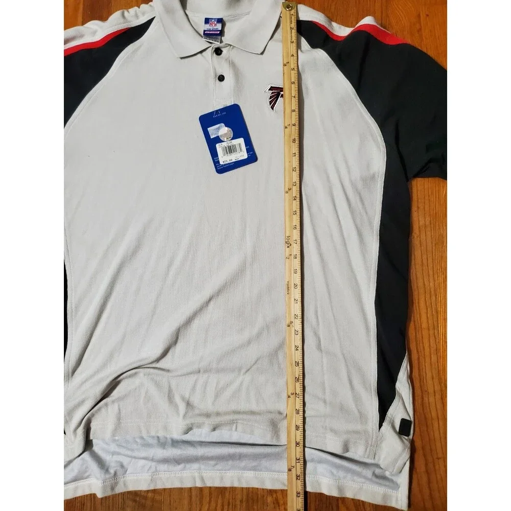 Vintage Reebok Play Dry NFL Team Apparel Falcons Polo Shirt Mens 2XL NWT STAIN